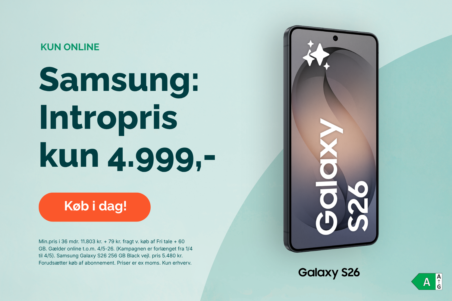 Samsung intropris kun 2999 Knap med "Køb i dag"
