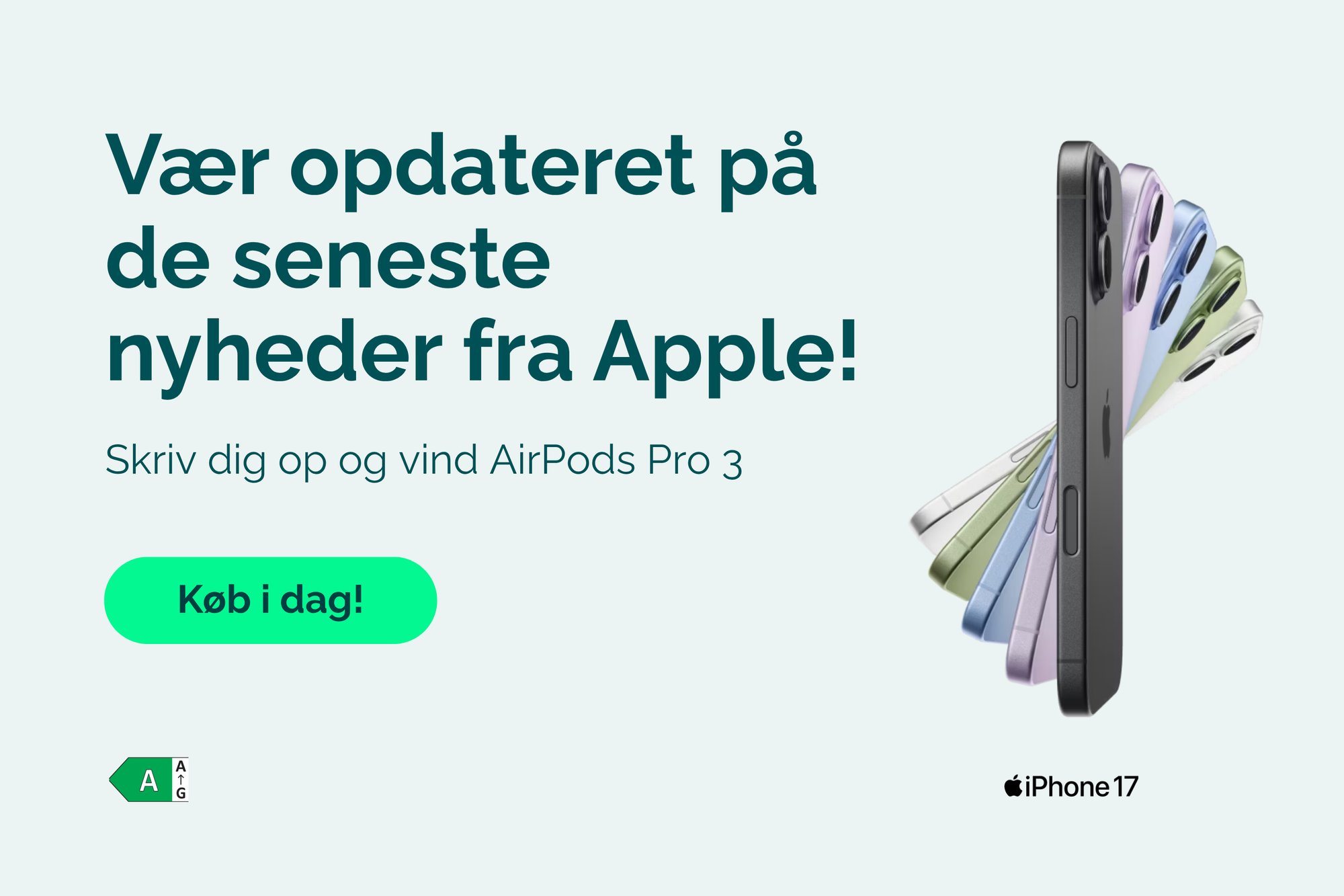 Vær opdateret på de seneste nyheder fra Apple! Skriv dig op og vind AirPods Pro 3
