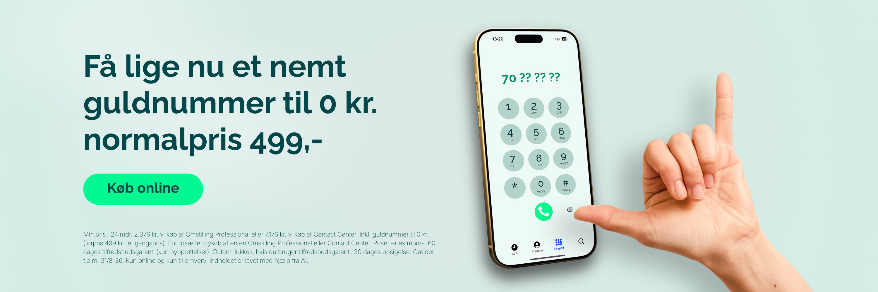 Få et nemt guldnummer til dit firma for 0 kr. lige nu hos Relatel