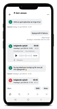 Kontaktaktiviteter i mobilappen