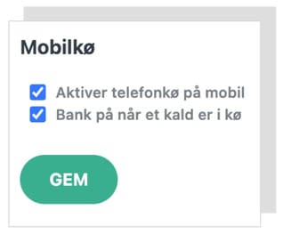 Slå telefonkø og banke på til på dit mobilnummer