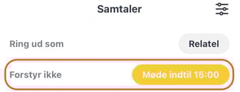 Status forstyr ikke møde indtil kl 16 iphone