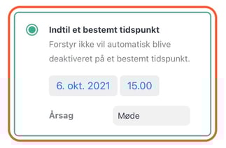 Status forstyr ikke møde til bestemt tidspunkt