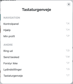 Tastaturgenveje oversigt