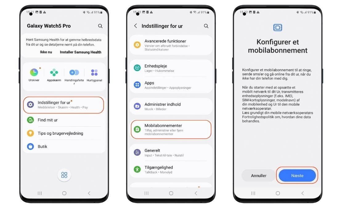 Aktiver Samsung Watch hos Relatel