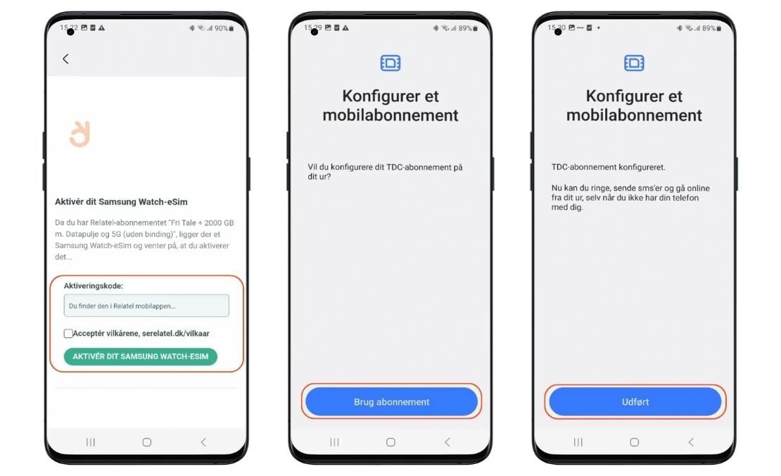 Konfigurer Få eSIM til Samsung Watch hos Relatel
