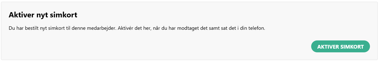 Aktiver nyt simkort - admin