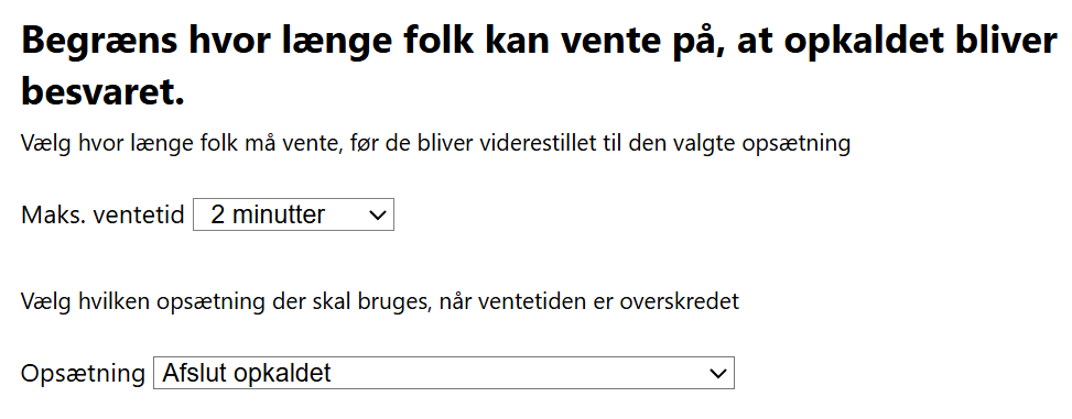 Begræns ventetid