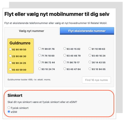 Bestil esim når du opretter ny medarbejder hos Relatel