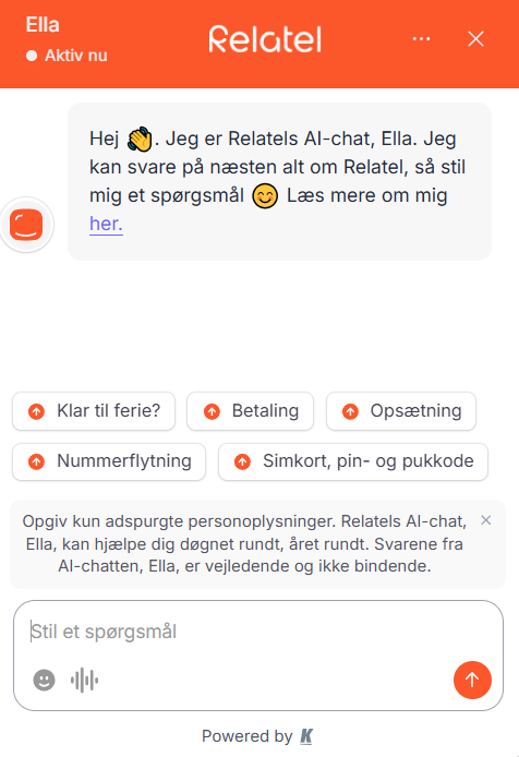 Ellas velkomst - app