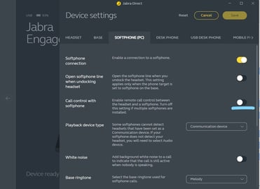 Jabra settings 1