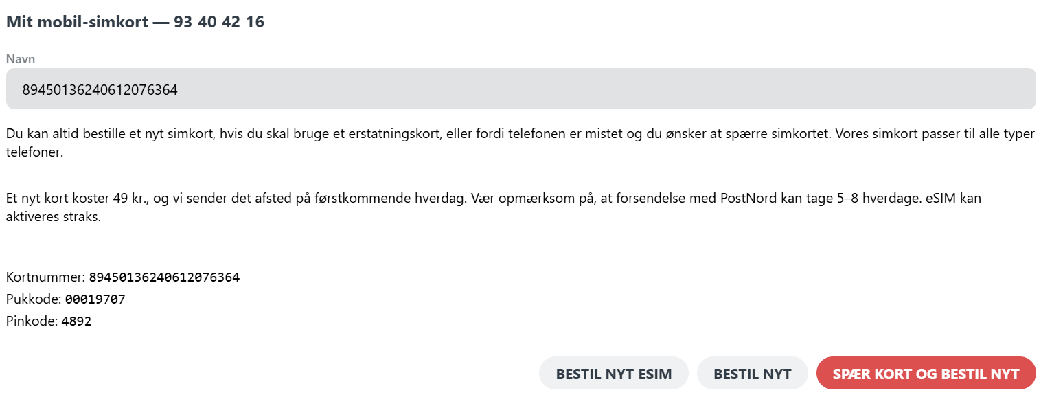 Mit mobil-simkort