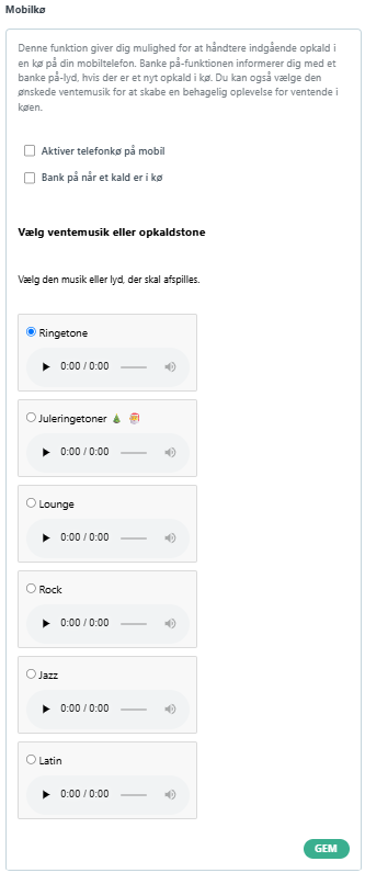 Mobilkø og ventemusik