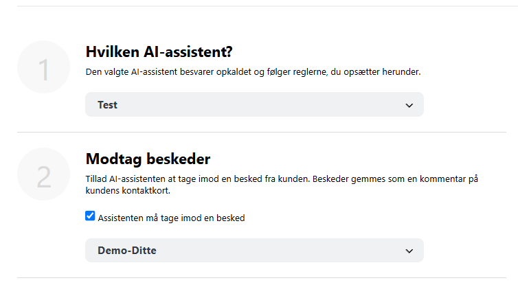 Ny opsætning trin 1 + 2