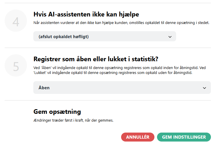 Ny opsætning trin 5 + gem