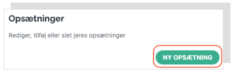 Opret ny opsætning