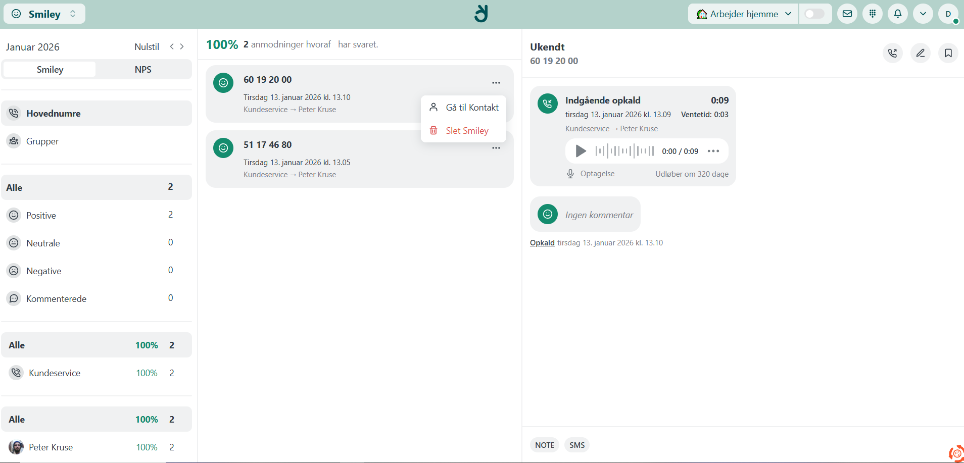Slet smiley eller tnps