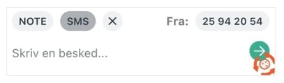 Vælg afsender når du sender web-sms