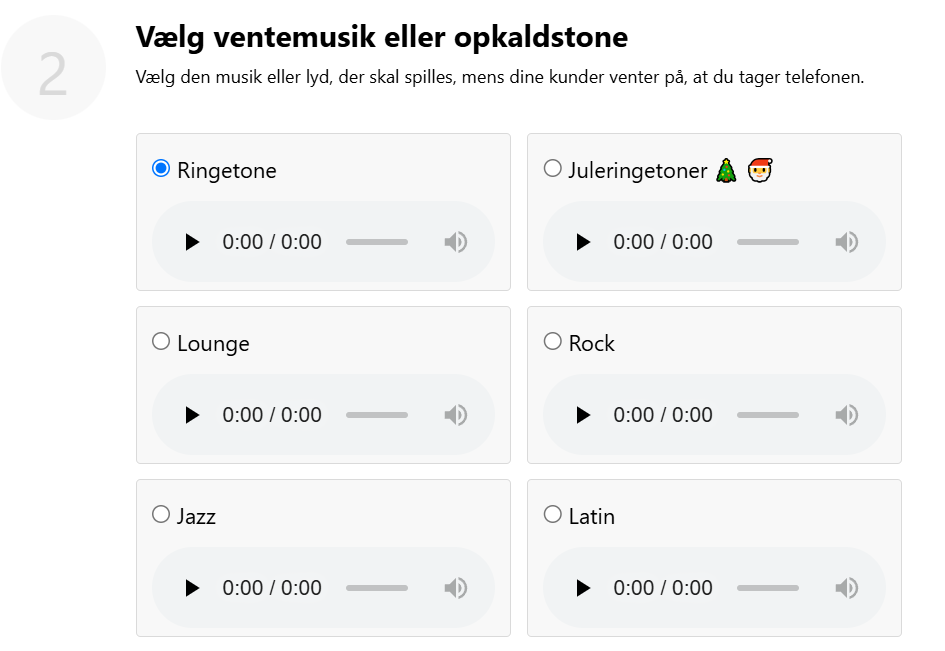 Vælg ventemusik