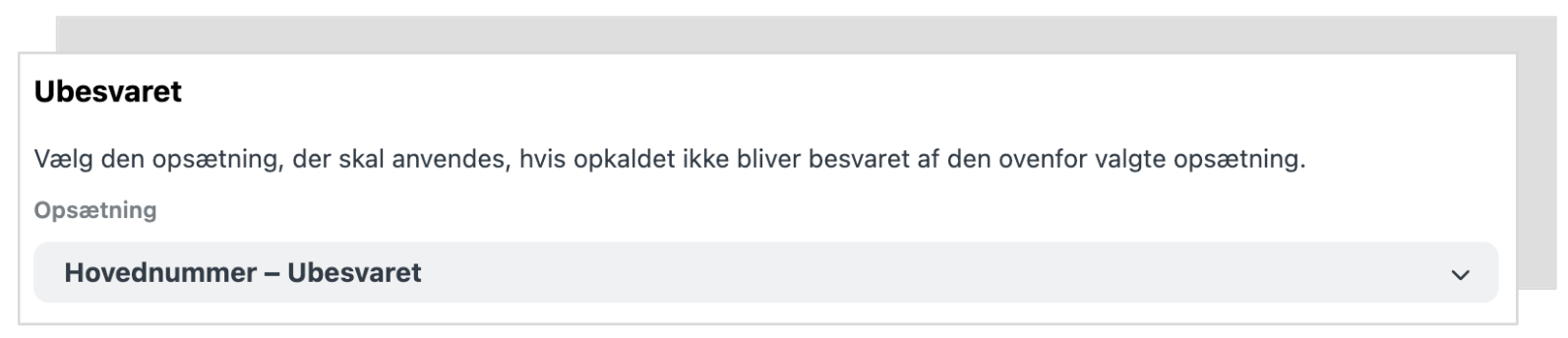 Velkomsthilsen ved ubesvarede opkald