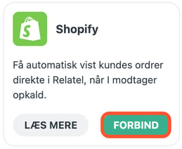 Integrer Relatel med Shopify