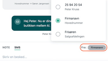 SMS fra firmanavn