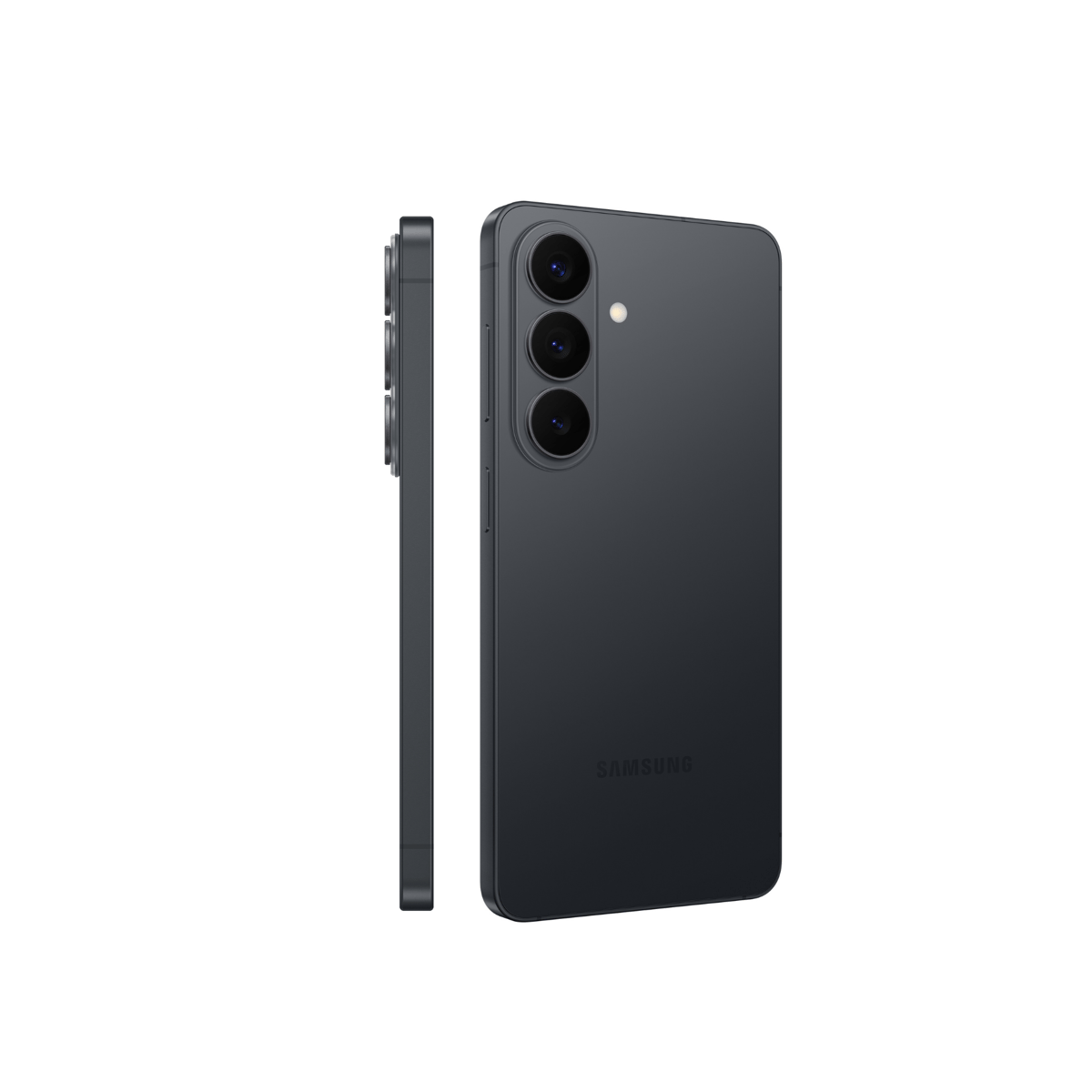 Samsung Galaxy S26 vist bagfra og fra ANDEN siden