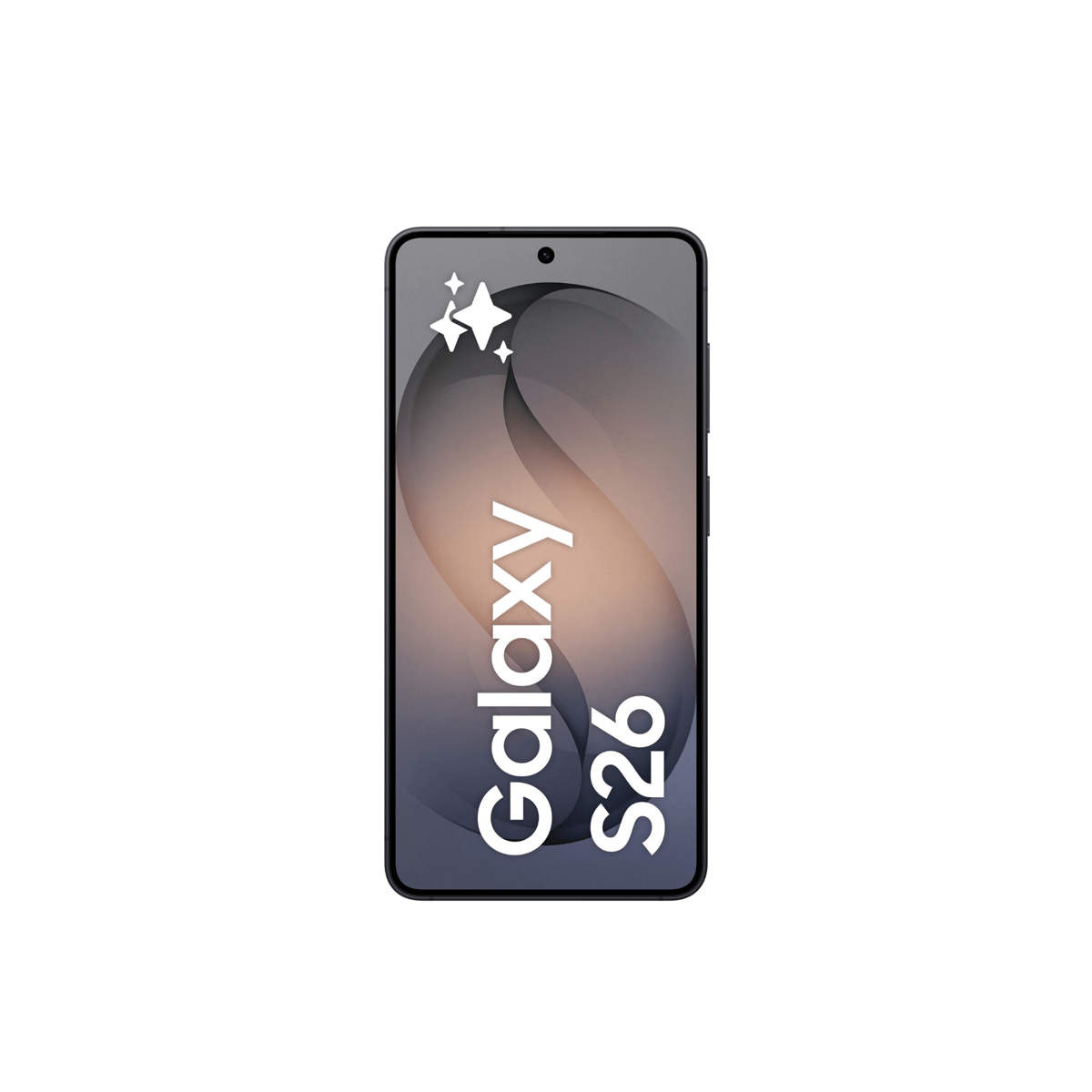 Samsung Galaxy S26 vist forfra med skærm
