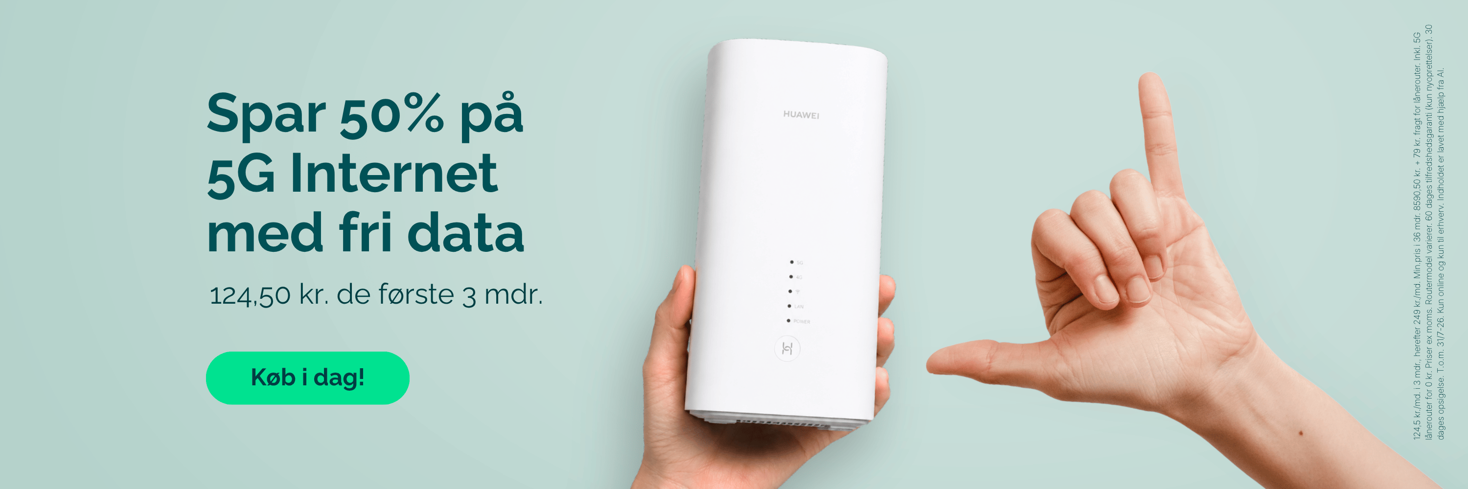 Spar 50% på 5G Internet med fri data
