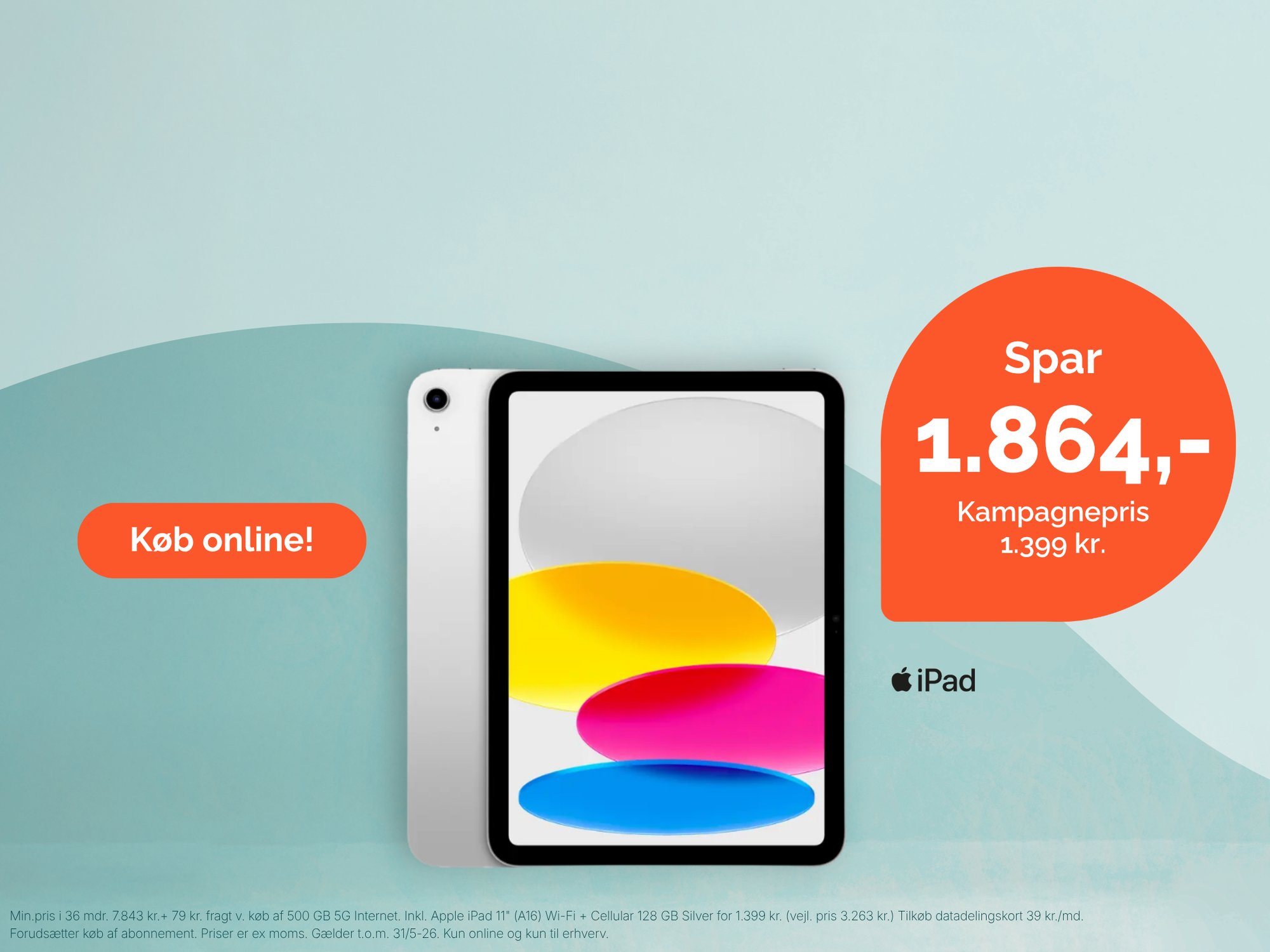 Tag kontoret med i tasken - køb Apple iPad 11" (A16) til dit firma hos Relatel