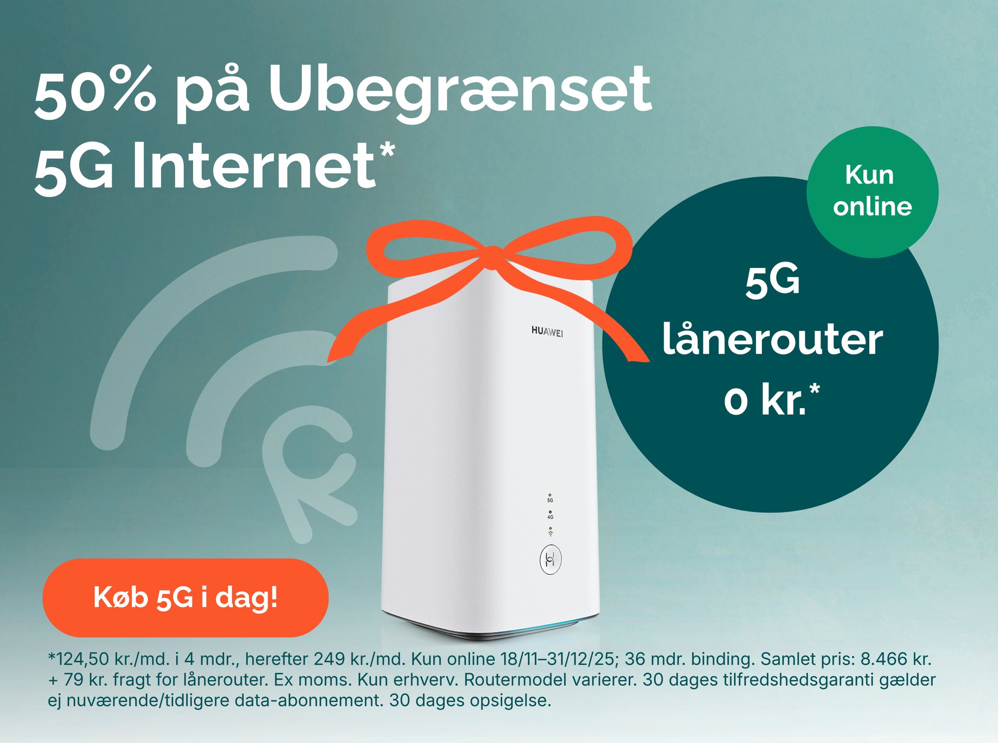 50% på Ubegrænset 5G Internet