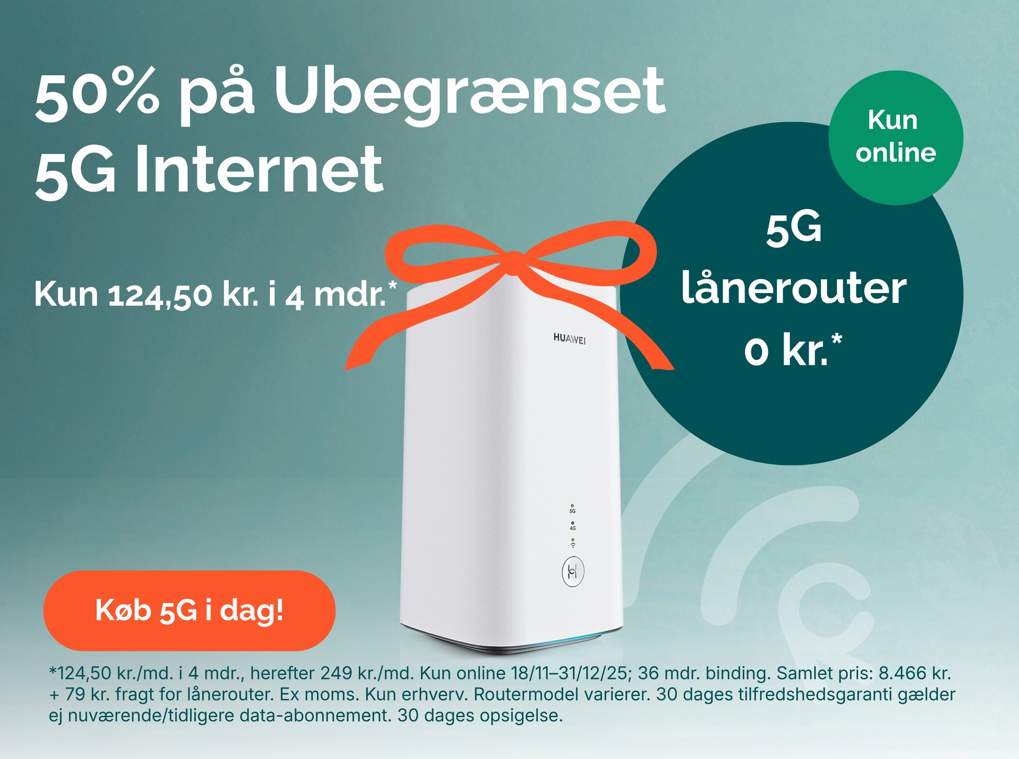 50% på Ubegrænset 5G