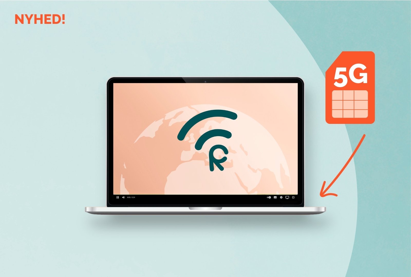 bærbar computer med datadelingssimkort rundt i verden